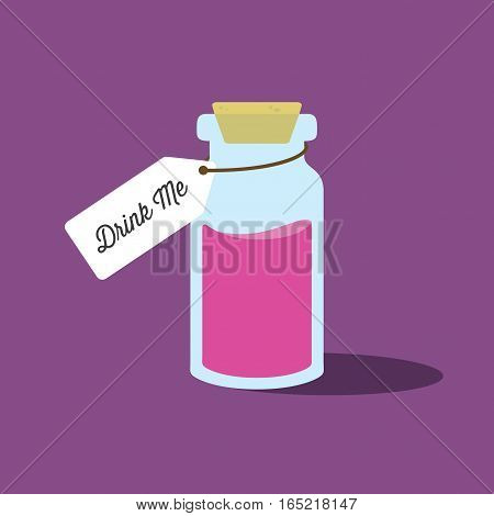 Drink Me Potion Bottle Vial Vector Illustration