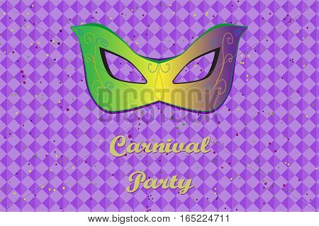 Picture ready for use in carnival thematic. Mask on vibrant background