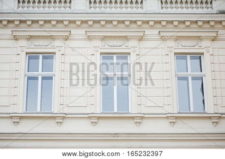 classic paris architecture elements. elements of windows and balconies