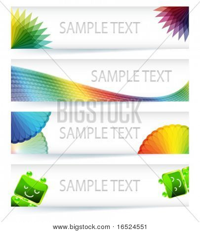 ออกแบบแบนเนอร์เฉดสีมัลติคัลเลอร์ในรูปแบบเวกเตอร์ eps10