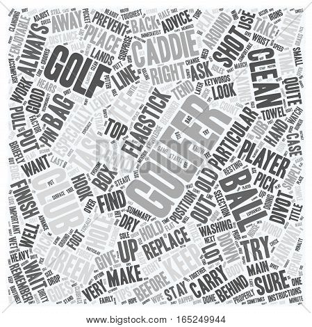 Caddie Tips For The Beginner text background wordcloud concept