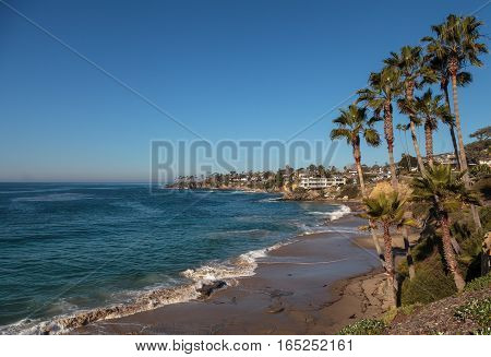 Heisler Park garden along the coast of Laguna Beach, California