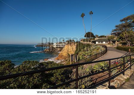 Heisler Park garden along the coast of Laguna Beach, California