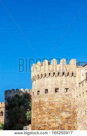 Panoramic View Of Baku Old Town.