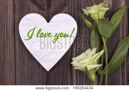 Valentine's Day Card With Text I Love You Green