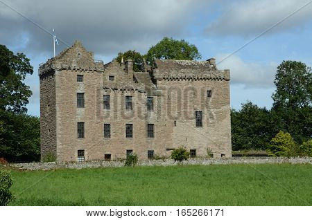 An exterior view of the Historic Huntingtower castle