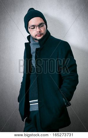 Fashion man close up with the glasses