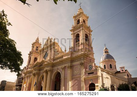 The Cathedral in Salta at sunset (Argentina)