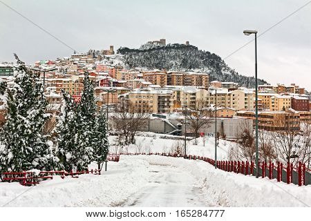 the view of snowy landscape in Campobasso