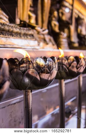 Candle in Wat Phar That Doi Suthepb, Thai temple in Chiangmai Thailand
