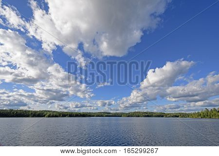 Cloudscape above a Waterscape on Carp Lake in Quetico Provincial Park in Ontario