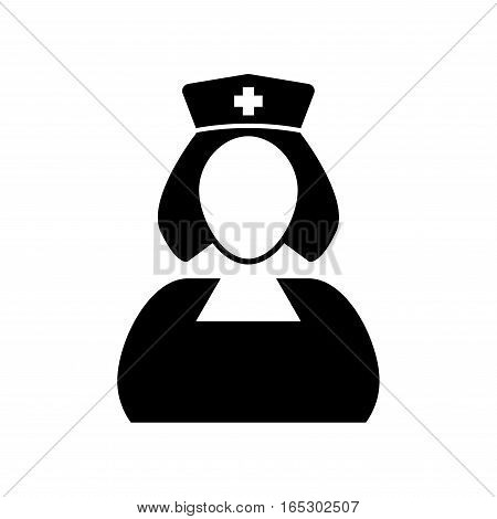 black and white nurse vector icon,vector Illustration EPS10