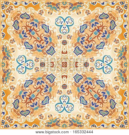 The Bright Shawl With Geometric Pattern