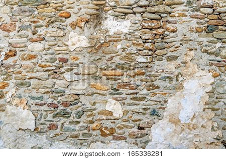 Aged street wall background, texture close up