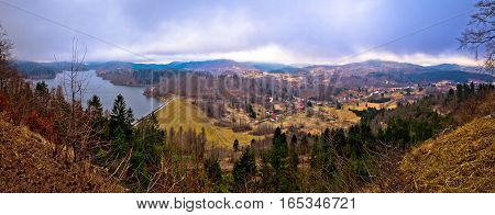Lokvarsko Lake And Valley Panoramic View
