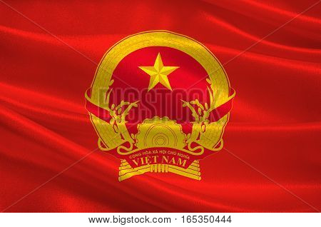 Flag of Vietnam officially the Socialist Republic of Vietnam. 3D illustration