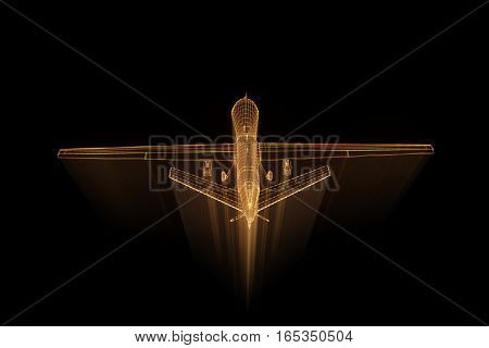 3D Drone Hologram Wireframe in Motion. Nice 3D Rendering