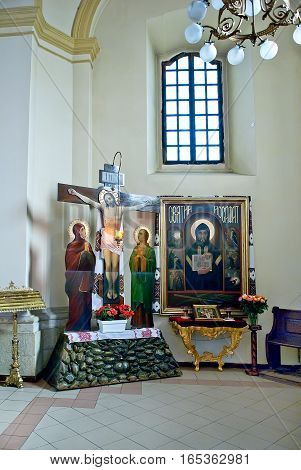 Lviv Ukraine - July 21 2016: interior of the St. George's Cathedral is a Ukrainian Greek Catholic Church. Baroque-rococo cathedral was constructed between 1744-1760