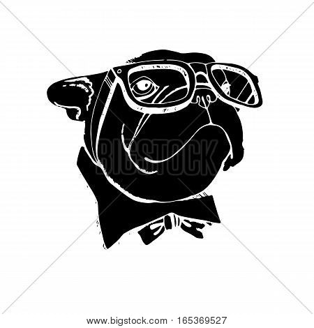 bulldog dog animal french vector illustration pet breed cute drawing puppy