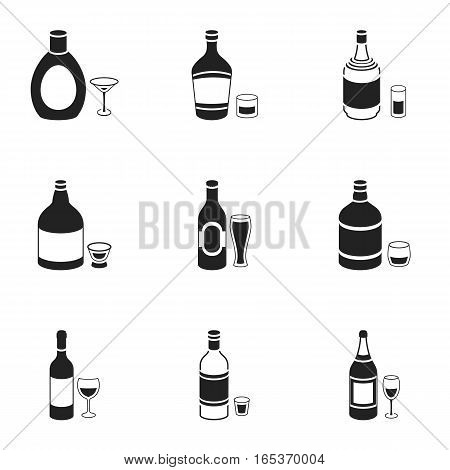 Alcohol set icons in black style. Big collection of alcohol vector symbol stock
