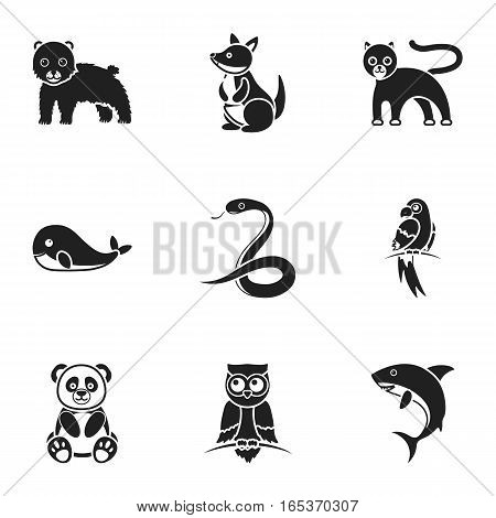 Animals set icons in black style. Big collection of animals vector symbol stock