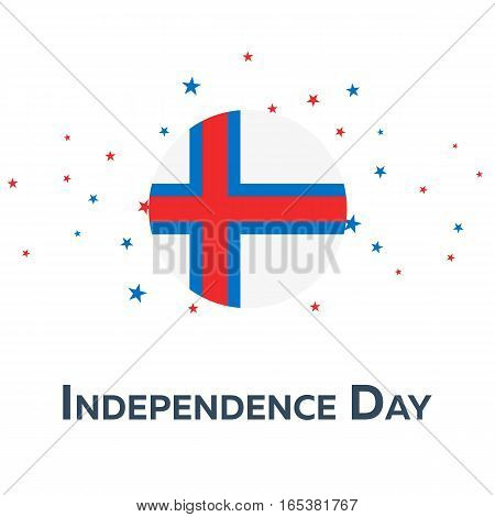 Independence Day Of Faroe Islands. Patriotic Banner. Vector Illustration.