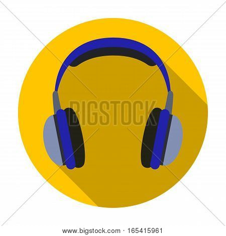 Vintage headphones icon in flat design isolated on white background. Hipster style symbol stock vector illustration.
