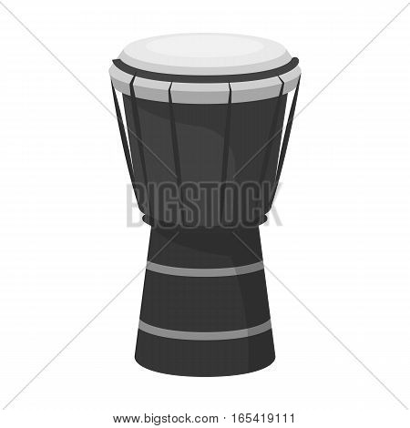 National brazilian drum icon in monochrome design isolated on white background. Brazil country symbol stock vector illustration.