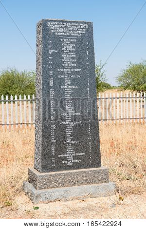 RITCHIE SOUTH AFRICA - DECEMBER 31 2016: A monument near Ritchie for British soldiers who died during the second Boer War