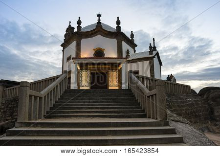 Capela do Senhor da Pedra on sunset Porto Portugal