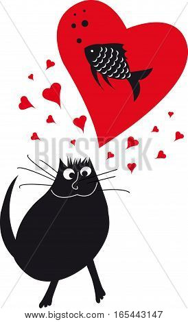 Illustration With Love Cat