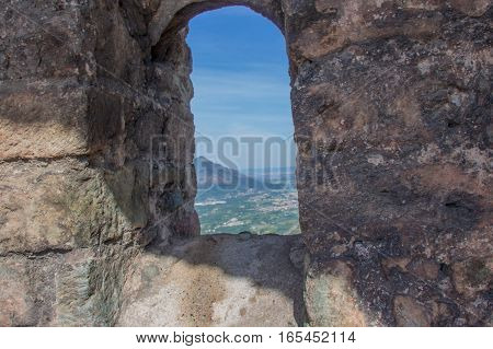 The view of Val di Susa from San Sepolcro ruins window.