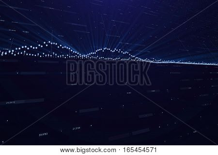 abstract background with financial data on a monitor finance data concept stock market pricing blue business background market analyze bar graphs diagrams forex