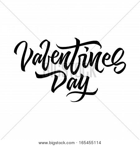 Valentines day, 14th february brushpen lettering, handwritten calligraphy for logo, design concepts, banners, badges, labels, postcards, invitations, prints, posters, web. Vector illustration.