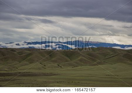 Scene Of Steppe And Mountaints On A Background, Kazakhstan