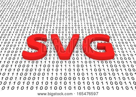 svg in the form of binary code, 3D illustration