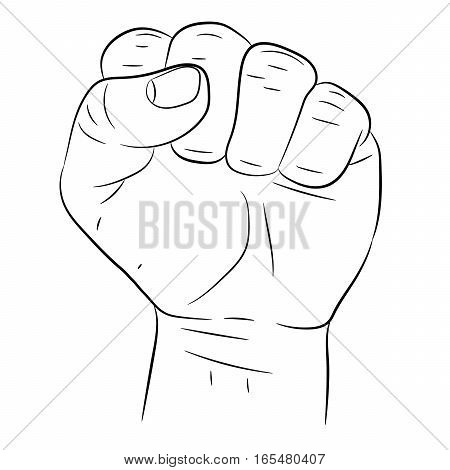 clenched fist on white background of vector illustrations