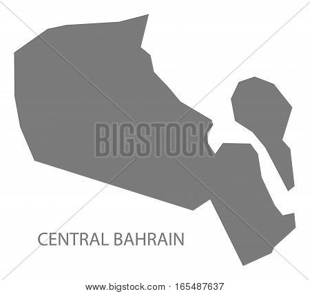 Central Bahrain Map grey region illustration silhouette