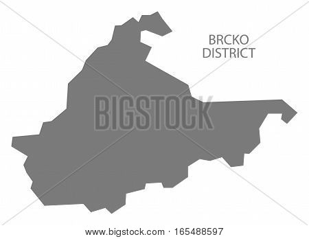 Brcko District Bosnia And Herzegovina Map Grey