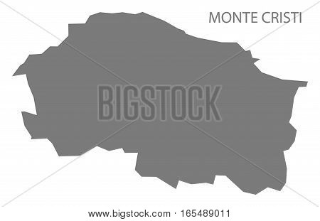 Monte Cristi Dominican Republic Map Grey