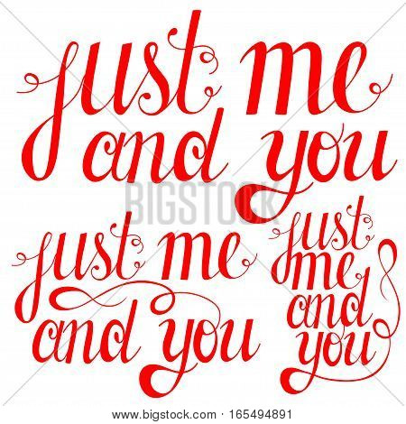 Set of Happy ValentinesDay Lettering, design elements for cards, prints and more. Vector illustration.