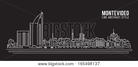 Cityscape Building Line art Vector Illustration design - Montevideo city