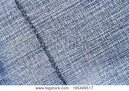 Blue jeans texture background and seam for text area