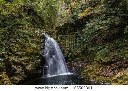Beautiful in nature the Akame 48 waterfalls in autumn Mie Prefecture Japan