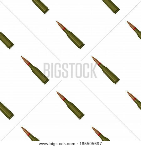 Military rifle bullet icon in cartoon style isolated on white background. Military and army pattern vector illustration