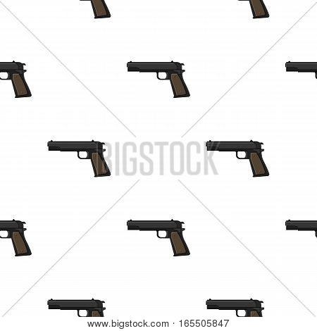 Military handgun icon in cartoon style isolated on white background. Military and army pattern vector illustration