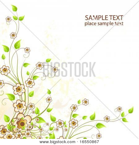 Carta di disegno del fiore. Vector.