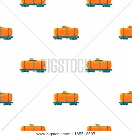 Oil tank car icon in cartoon style isolated on white background. Oil industry pattern vector illustration.
