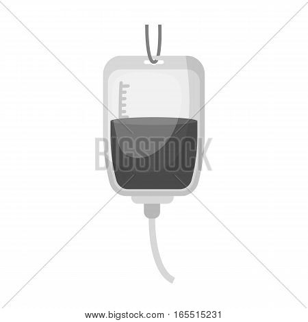 Blood donation icon in monochrome design isolated on white background. Charity and donation symbol stock vector illustration.