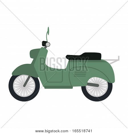Retro vector vespa scooter motorcycle travel design. Motorbike delivery vehicle illustration. Transportation moped cartoon motor urban sign.
